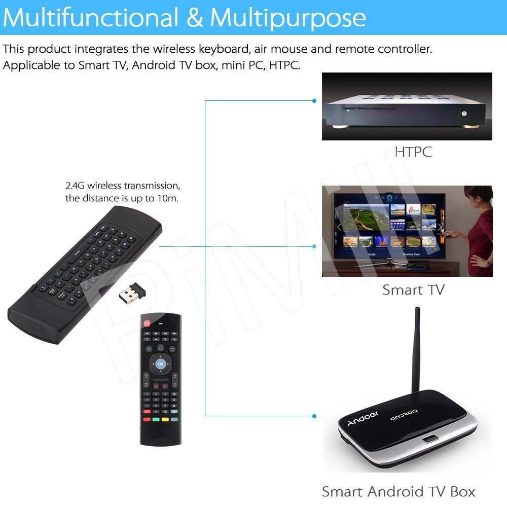 MX3 2.4GHz Wireless Air Fly Mouse Keyboard Remote Control For Android TV Box US