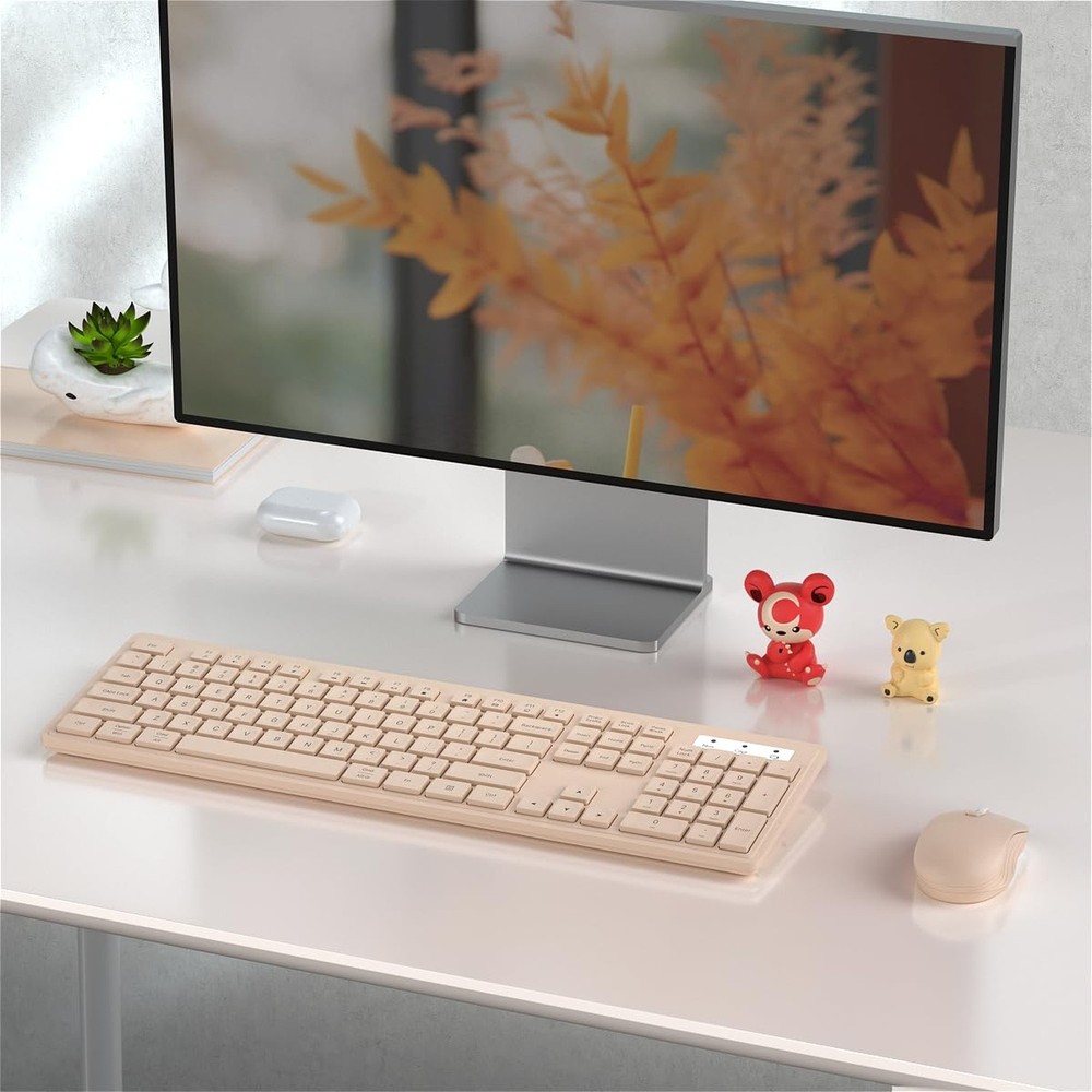 Wireless Keyboard and Mouse, 2.4GHz Cordless Keyboard Mouse Combo, Optical Mo...
