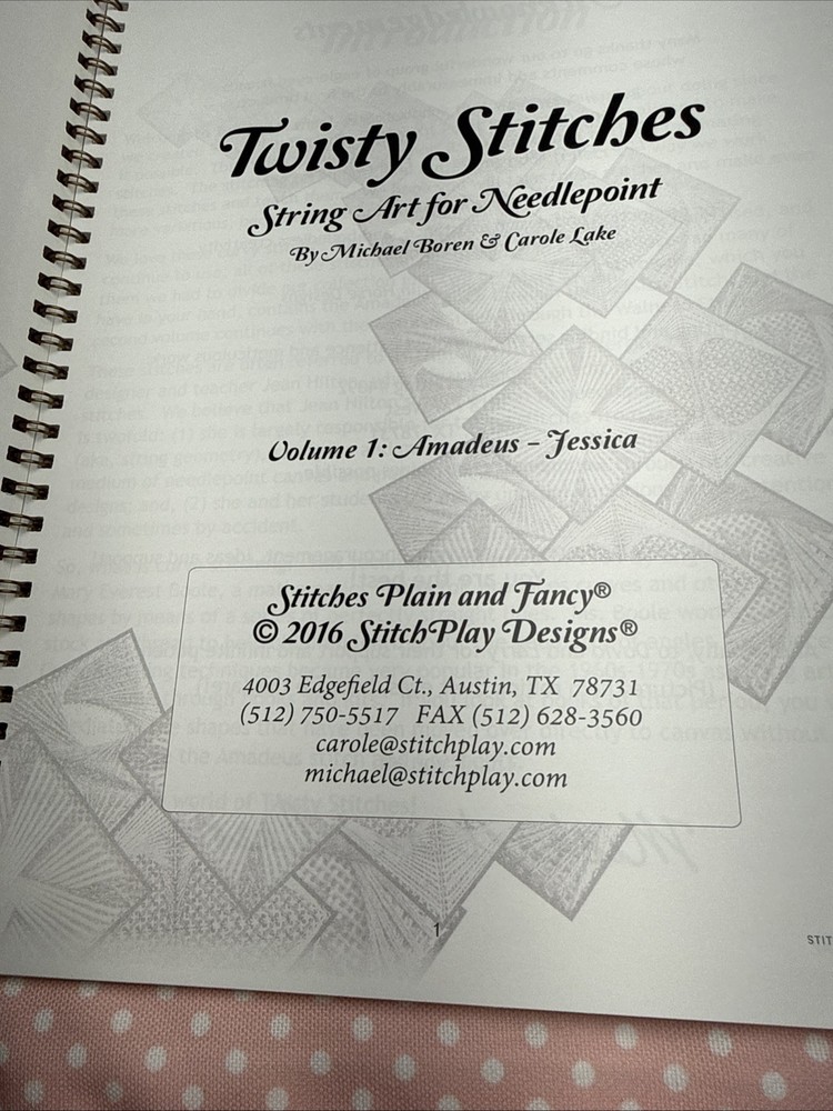 "TWISTY STITCHES" String Art for Needlepoint Book, Vol 1