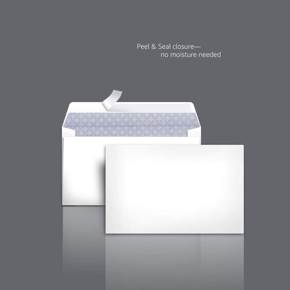 Amazon Basics #6 3/4 Security-Tinted Self-Seal Envelopes for 100-Pack, White