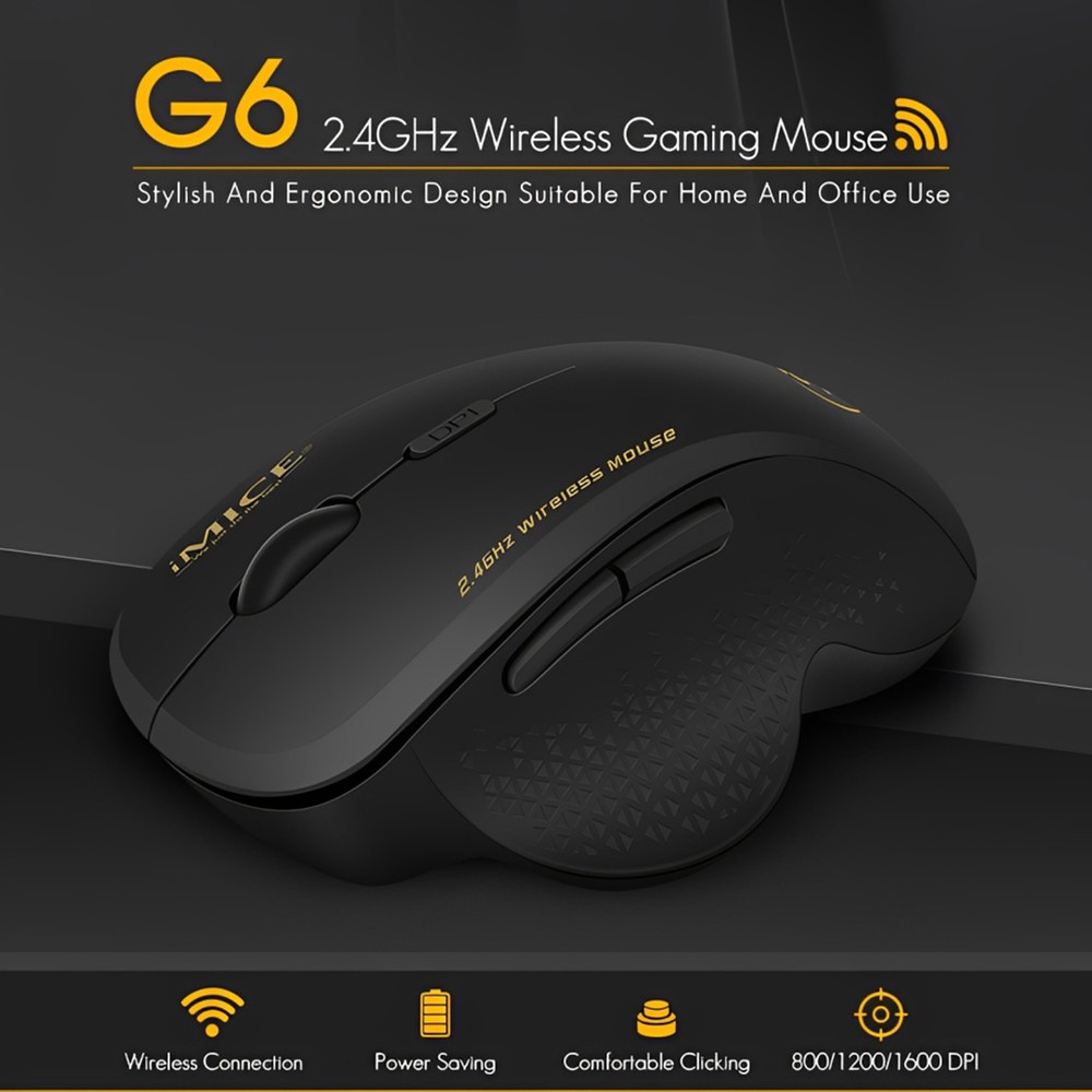 2.4GHz Wireless Optical Mouse Computer Mice 6 Buttons & USB Receiver for Laptop