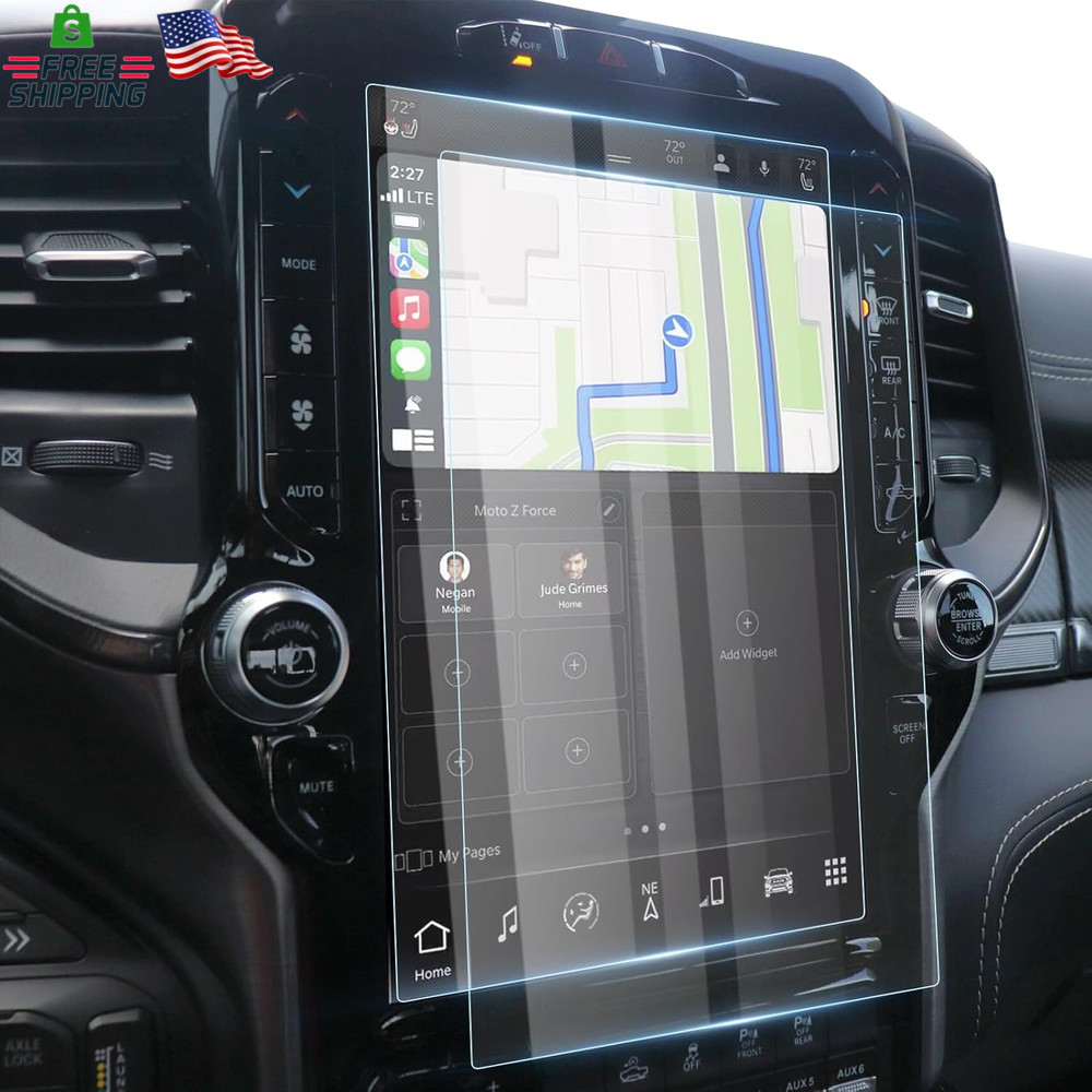 Dodge Ram Uconnect 12" Screen Protector - 2 Pack Tempered Glass Shield