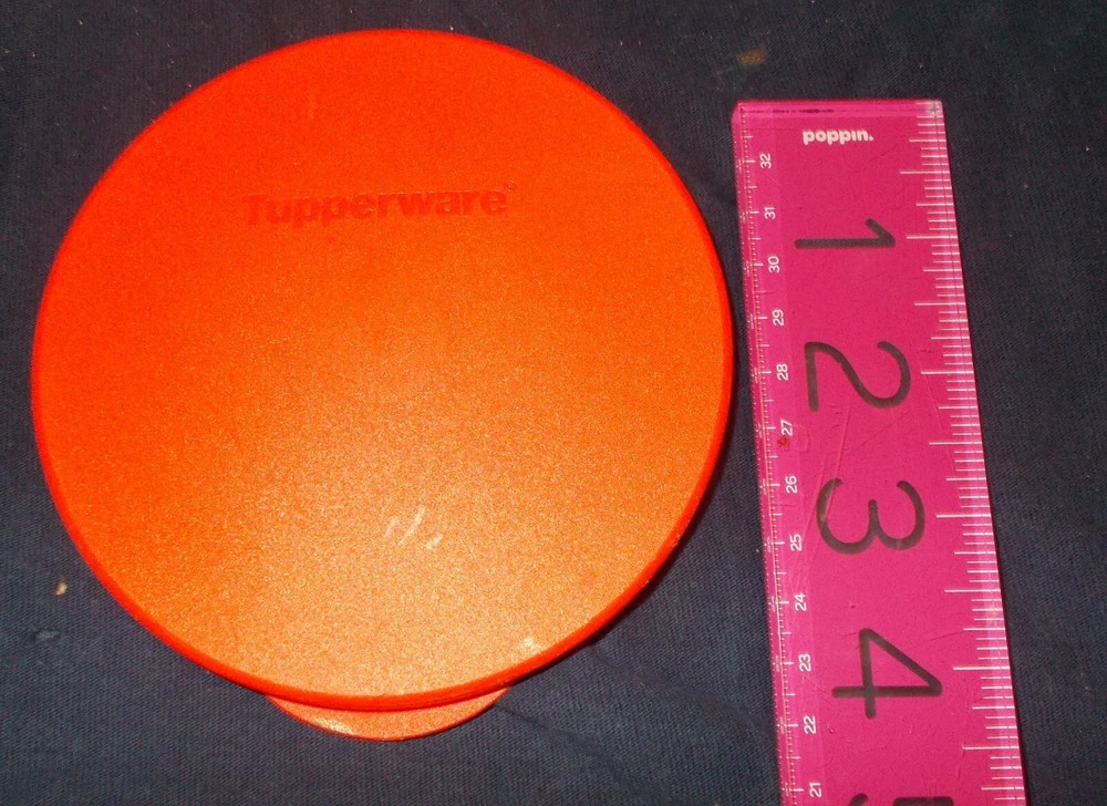 Tupperware Red Orange Circle Divided Canister Replacement Lid 5879A-4