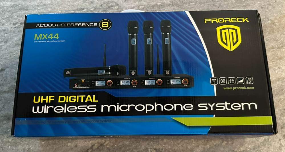 RK RECK MX44 4-Channel UHF Wireless Microphone System For Party