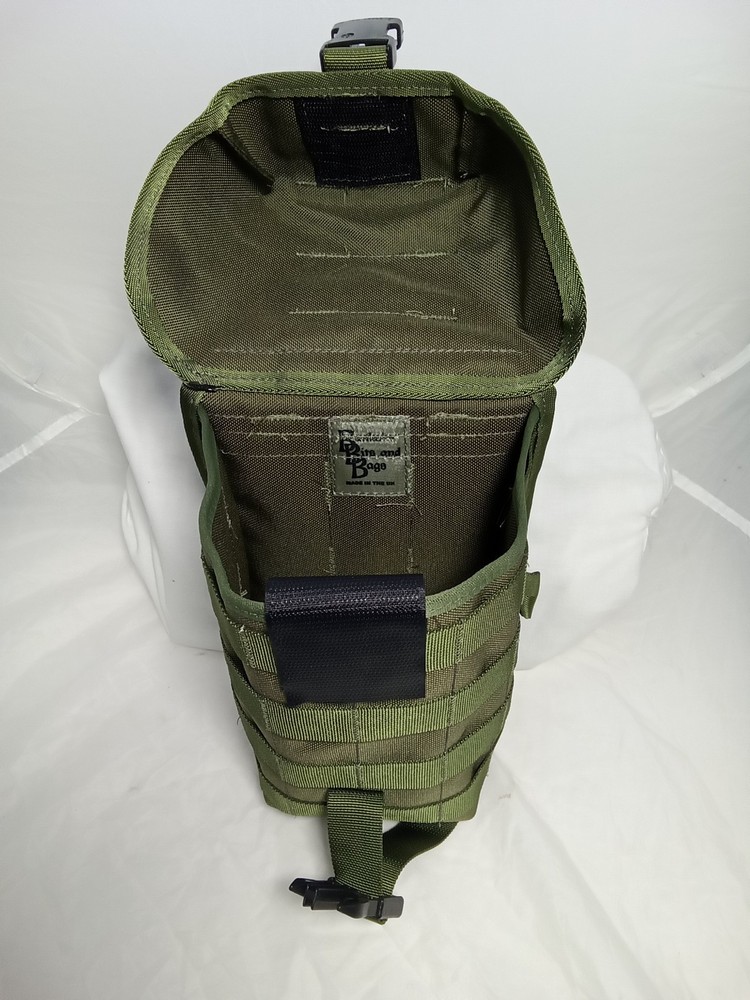 Utility pouch OLIVE, molle front, clip and"hook + loop" closure, molleattachment