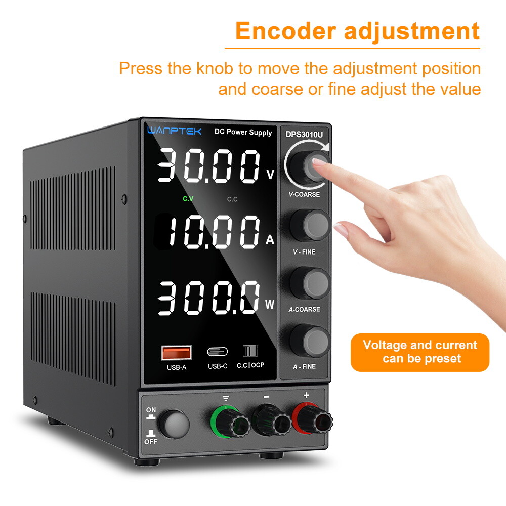 DPS 30V 10A Adjustable DC Bench Power Supply Lab Variable DC Power Output Switch