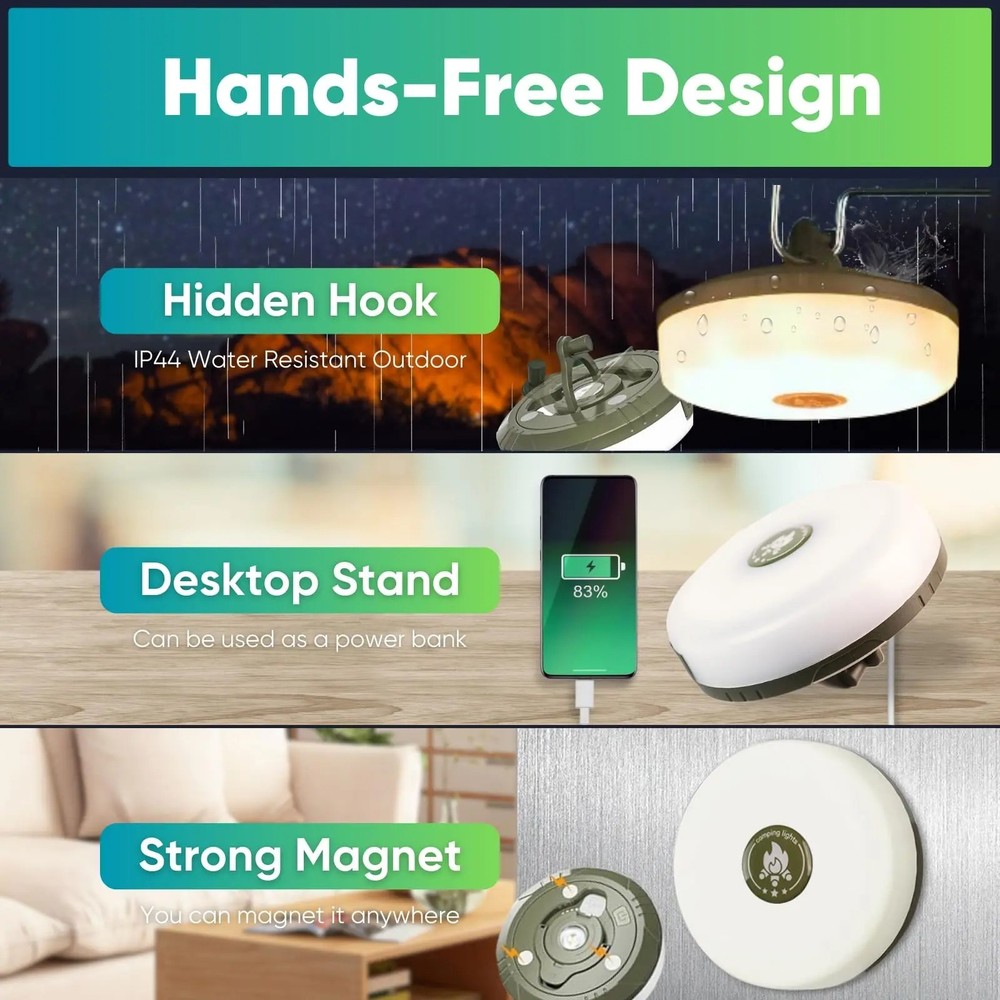 Multi TYPE-C Rechargeable Outdoor Camping Hiking String Lamp LED Lights Torches