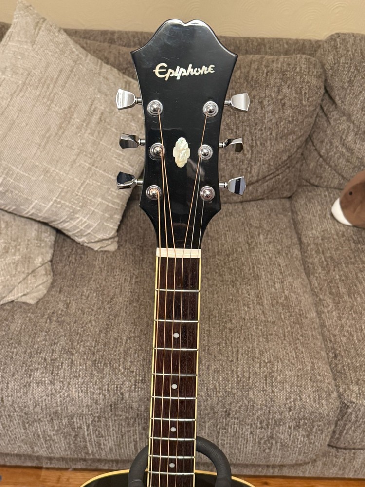Epiphone AJ-28S MIK Vintage 1998 Solid Top Ebony Excellent GIBSON Hard Case!