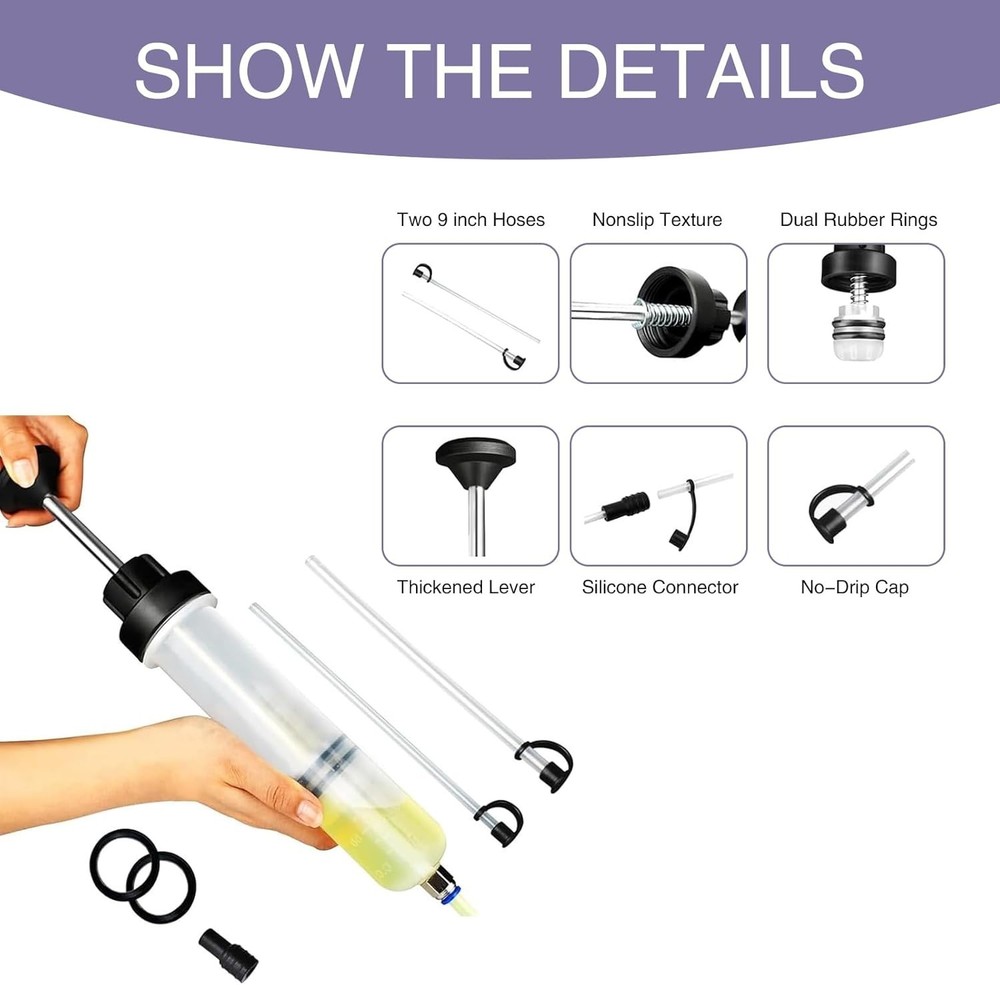 Compact 200CC Automotive Fluid Pump with Replacement Accessories - User-Friendly