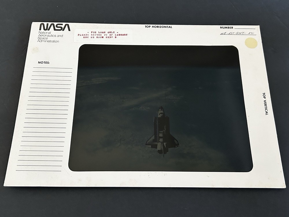 1983 NASA KSC Shuttle Challenger STS-7 Orbits Earth Presentation Transparency