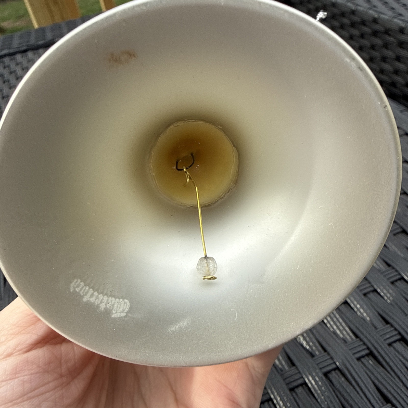 Waterford Heirlooms Lismore Bell Blown Glass Ornament Silver Glitter Christmas