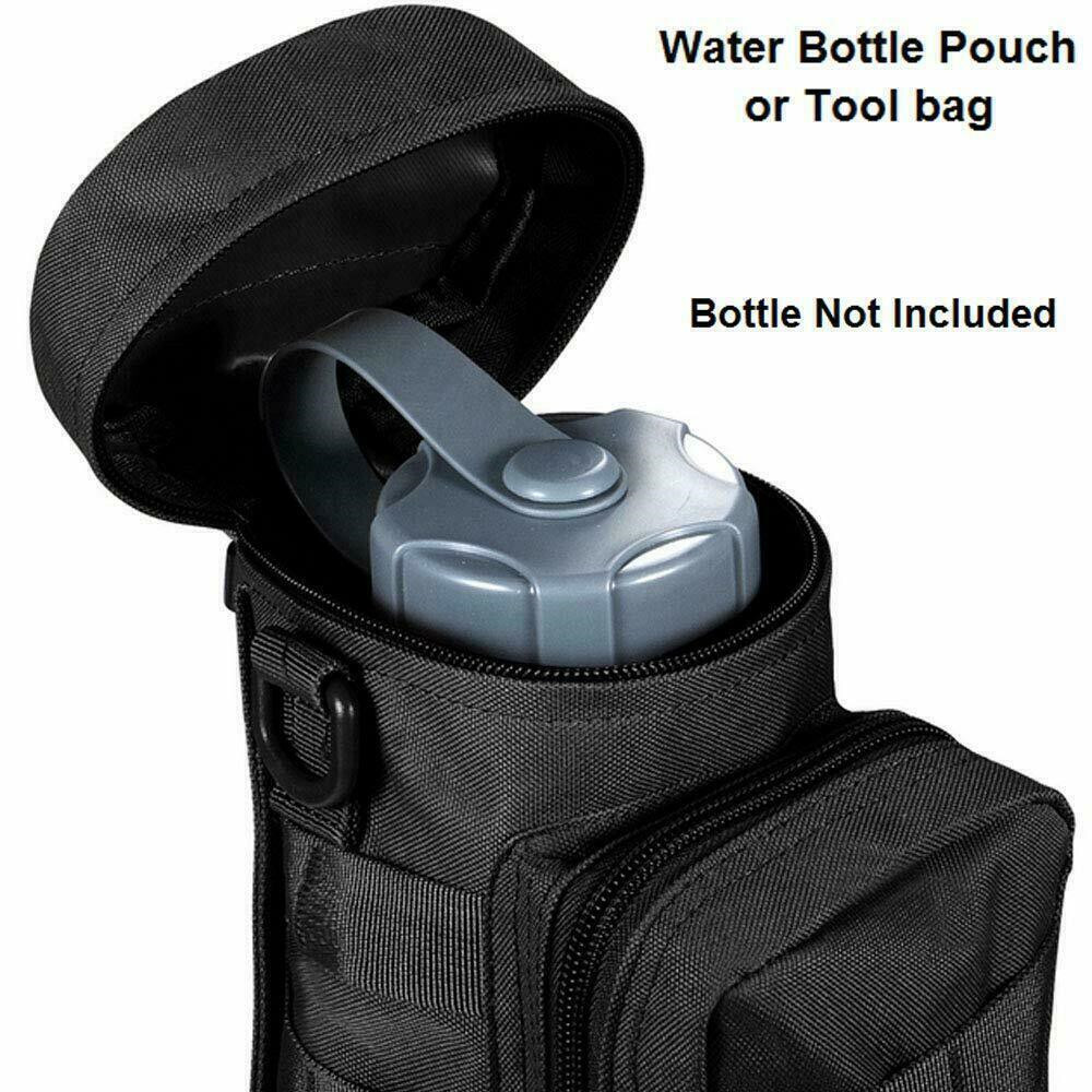 Molle Water Bottle Holder Tactical Water Bottle Pouch for Backpack & D-Ring Hook
