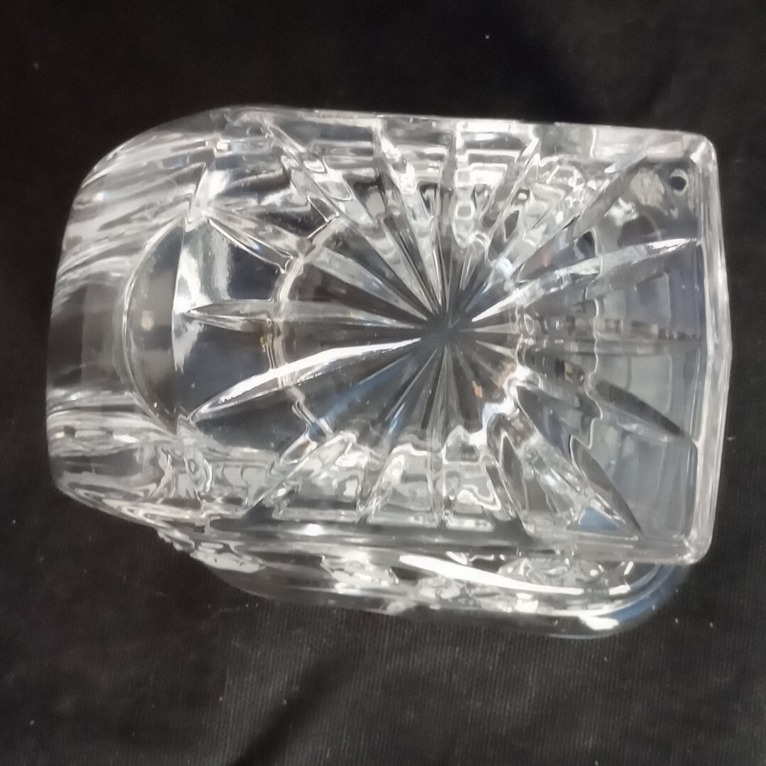 Bohemia 24% Lead Crystal Sleigh Centerpiece Candy Dish 5” x 3.5” In Box Vintage