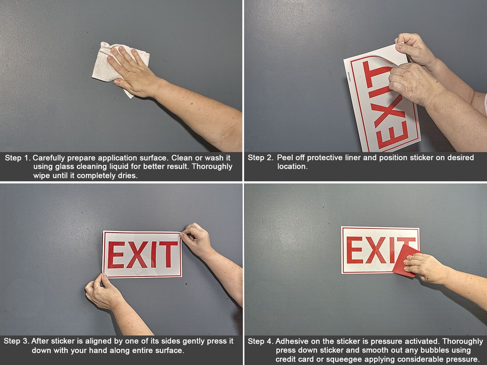 2 x Emergency Exit Indicator Sticker - Office Safety Decal - Emergency Exit Sign