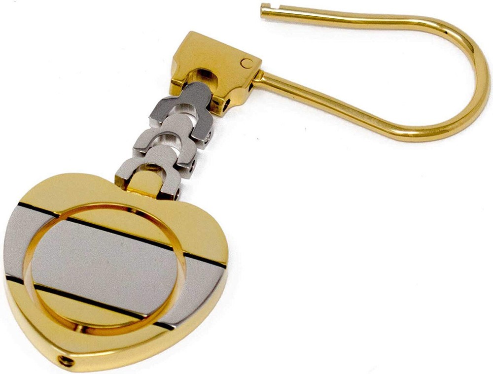 Gold & Silver Heart Keychain