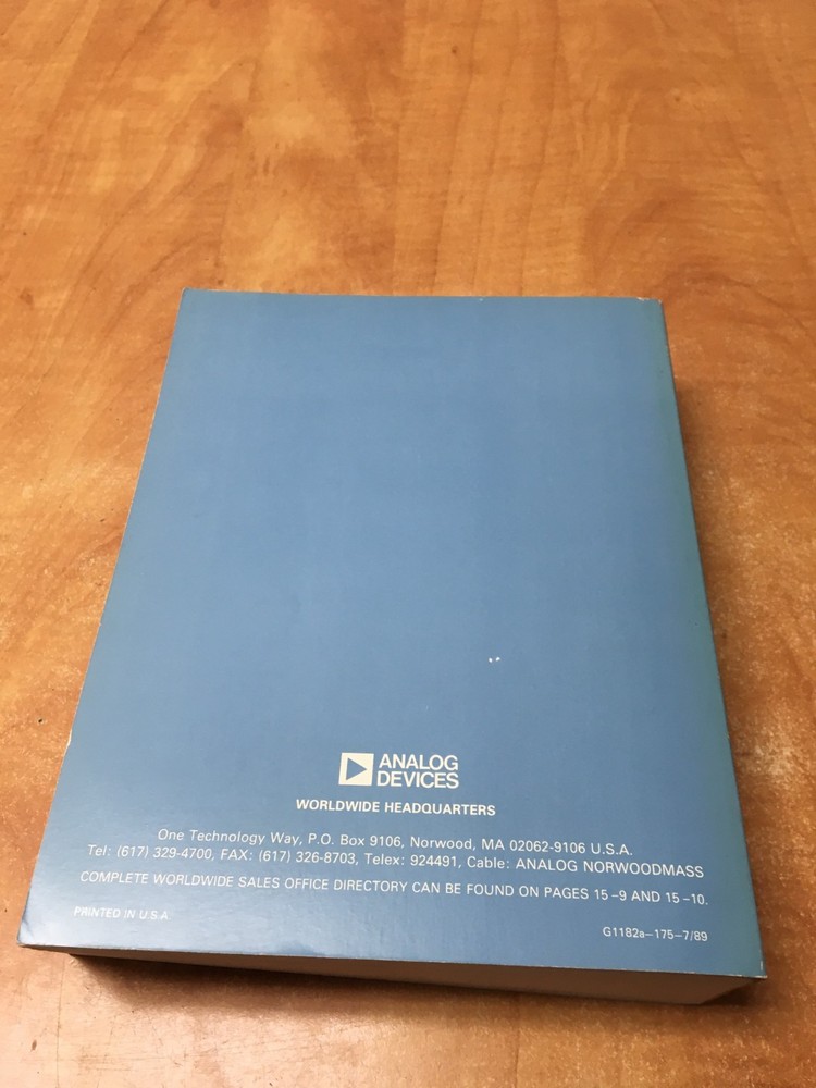 Analog Devices Data Conversion Products Databook 1989 - D/A & A/D Converters