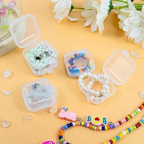 80 pcs Mini Plastic Jewelry Box Earring Storage Box Small Storage Clear