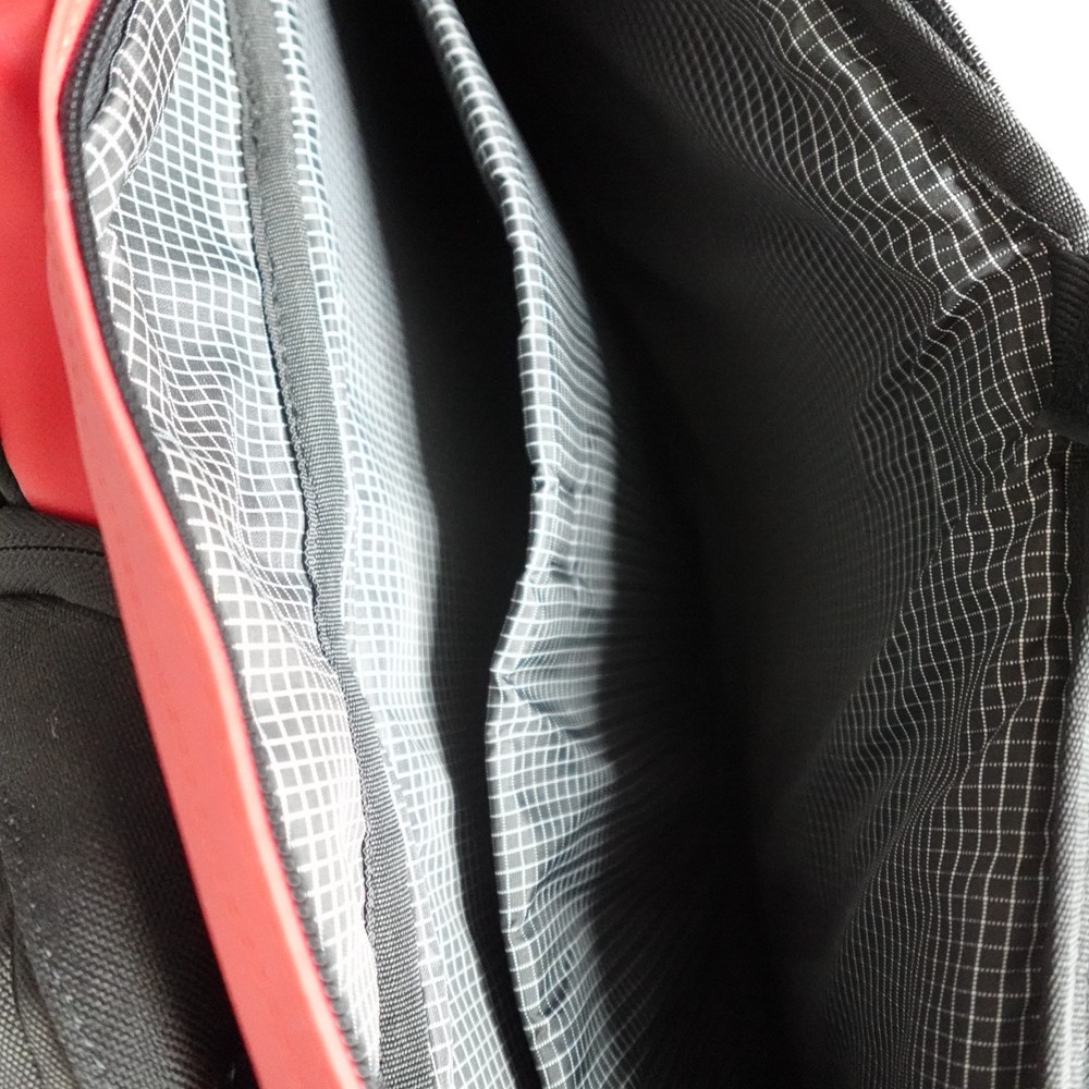 Shrine Backpack Black Red Solid Sneaker Compartment Travel