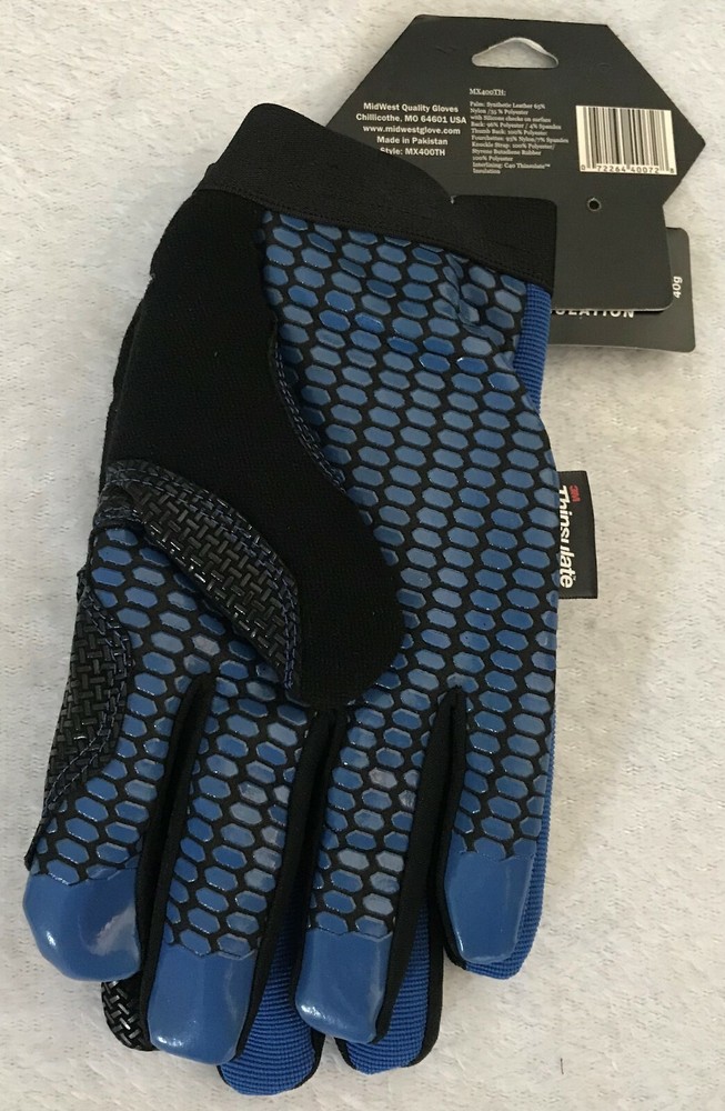 MidWest Max Performance Thinsulate Mens Gloves Silicone Size L NWT