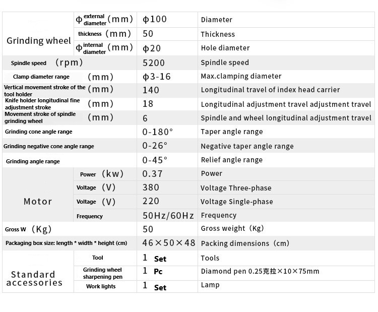 U2 Universal cutter grinder sharpener for end mill/Twist drill/lathe cutter E