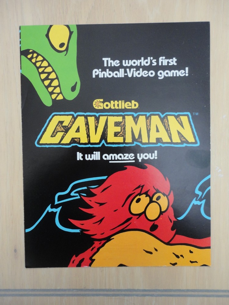 Caveman Pinball Machine Flyer Gottlieb Original Brochure