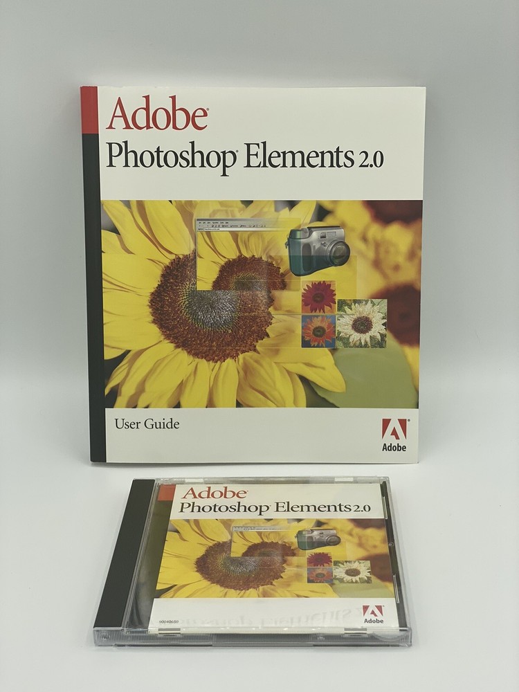 Adobe Photoshop Elements 2.0 CD + User Manual Windows / Macintosh Versions