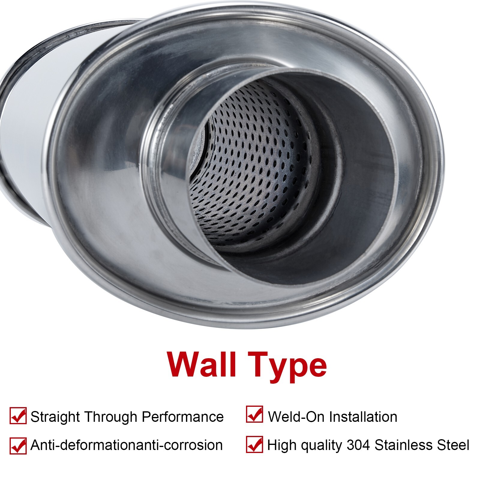 2.5'' Ultra Quiet Muffler Resonator 2.5 in,304s Exhaust Vibrant Resonator 2.5in