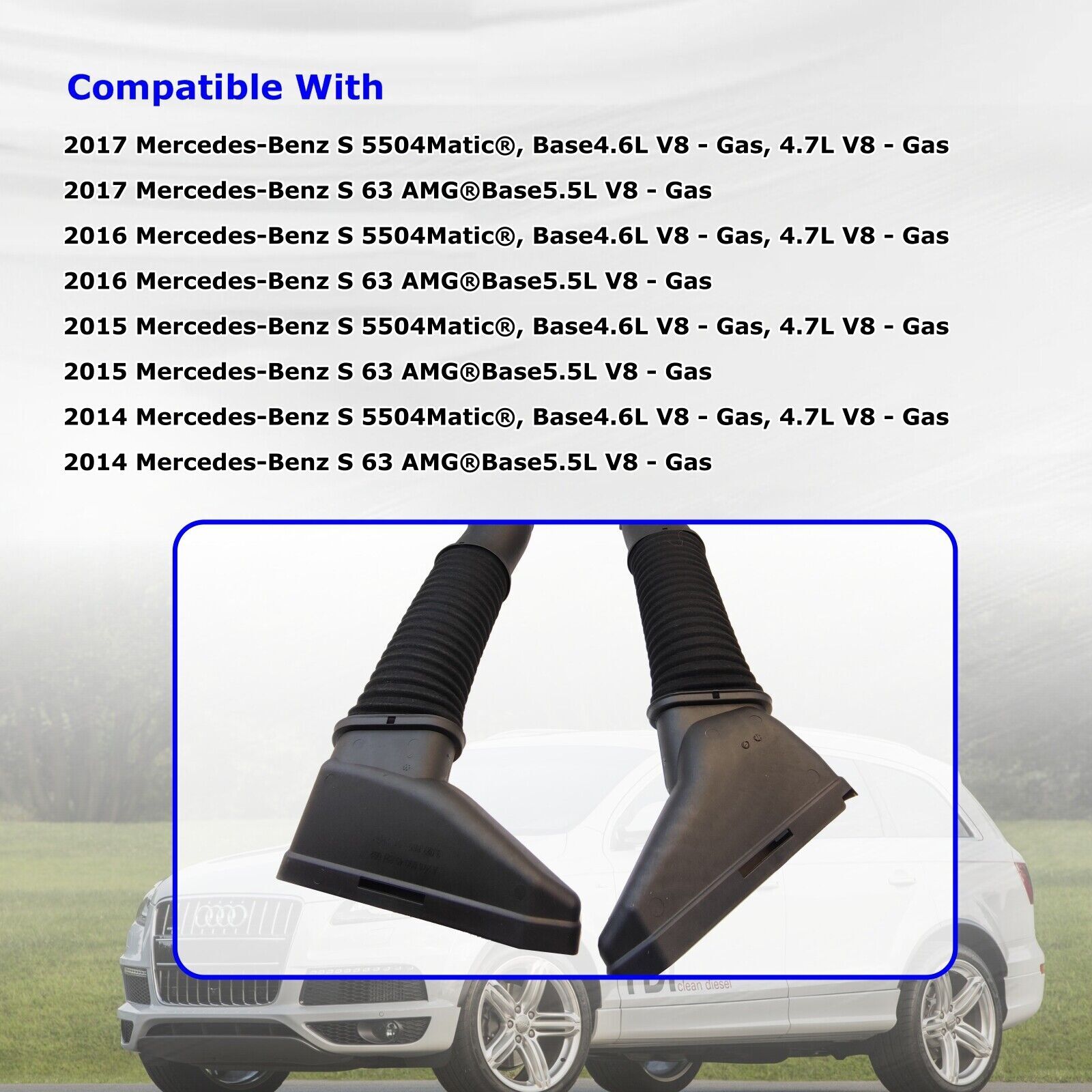 2 Air Intake Hose 2780904982 For Mercedes-Benz S550 S63 AMG 2014-2017 Left Right