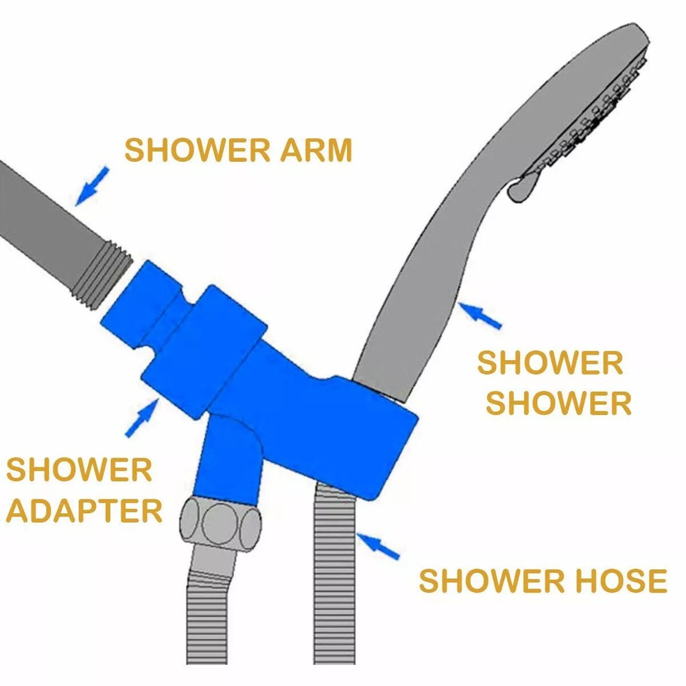 2PCS New Adjustable Handheld Shower Head Stand Advanced Stand Shower Arm Adapter