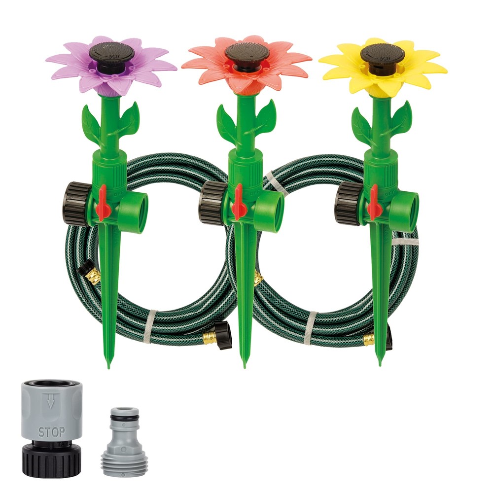 65194AMZ Daisy Adjustable Spike Kit Sprinkler Bundle, Green