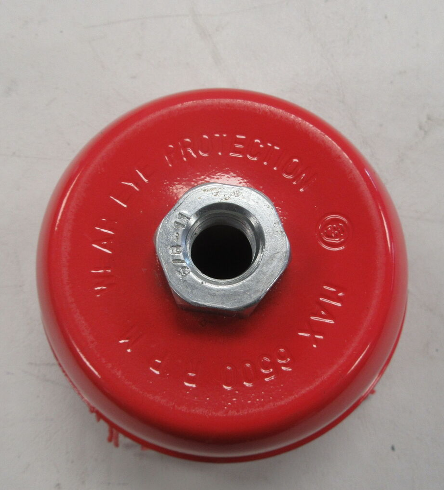 ABRASIVE 4" BRISTLE CUP BRUSH 5/8-11 ANGLE GRINDER RED