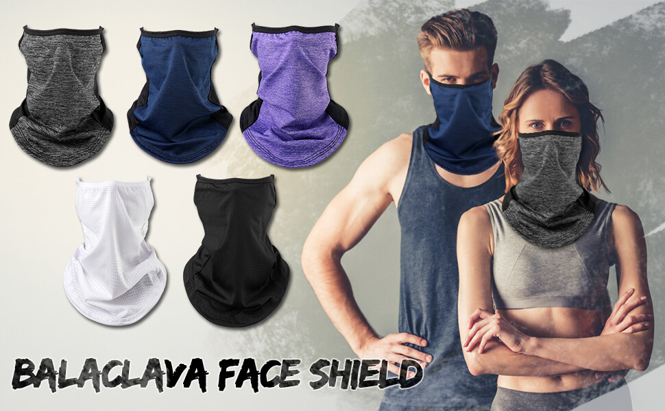 Balaclava Neck Gaiter with Ear Loops Scarf Bandana UV Sun Protection Face Mask