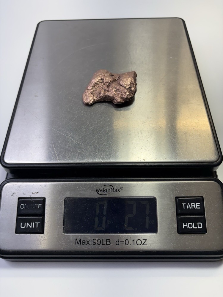 Pure Native Michigan Solid Copper Nugget Specimen Keweenaw Peninsula Mineral