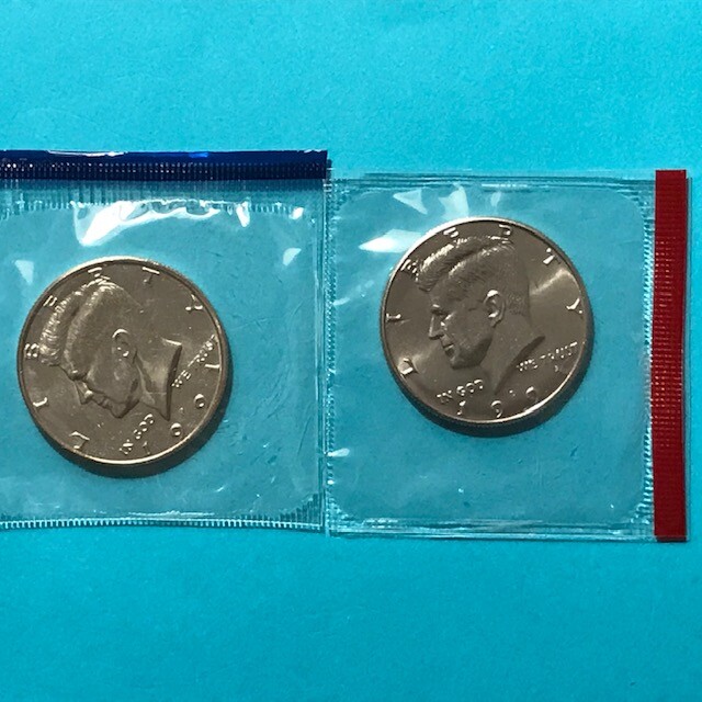1991 P&D Kennedy Half Dollars Unc FREE SHIP