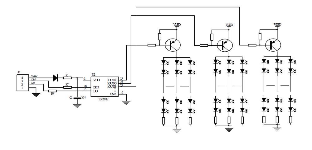 50x TM1812 LED Driver IC, 24V