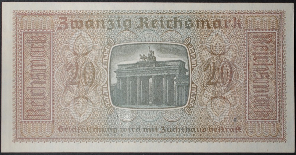 Germany R139 20 Reichsmark Choice Uncirculated