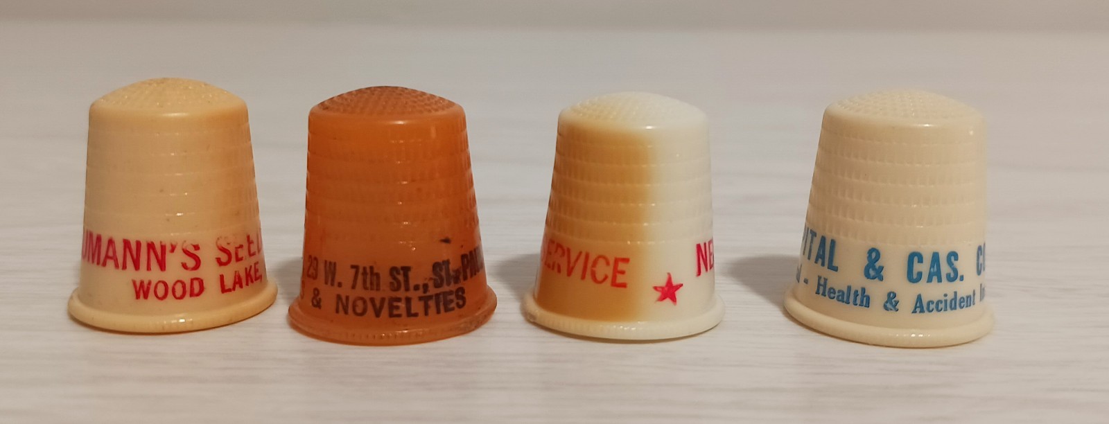 Vintage Lot 13 Plastic Advertising Thimble Minnesota