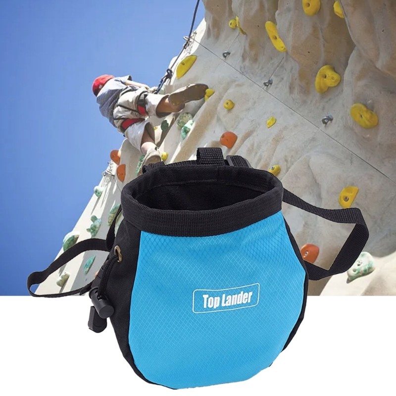 Rock Climbing Chalk Bag Weightlifting Pouch Adjustable Drawstring Chalk Bag