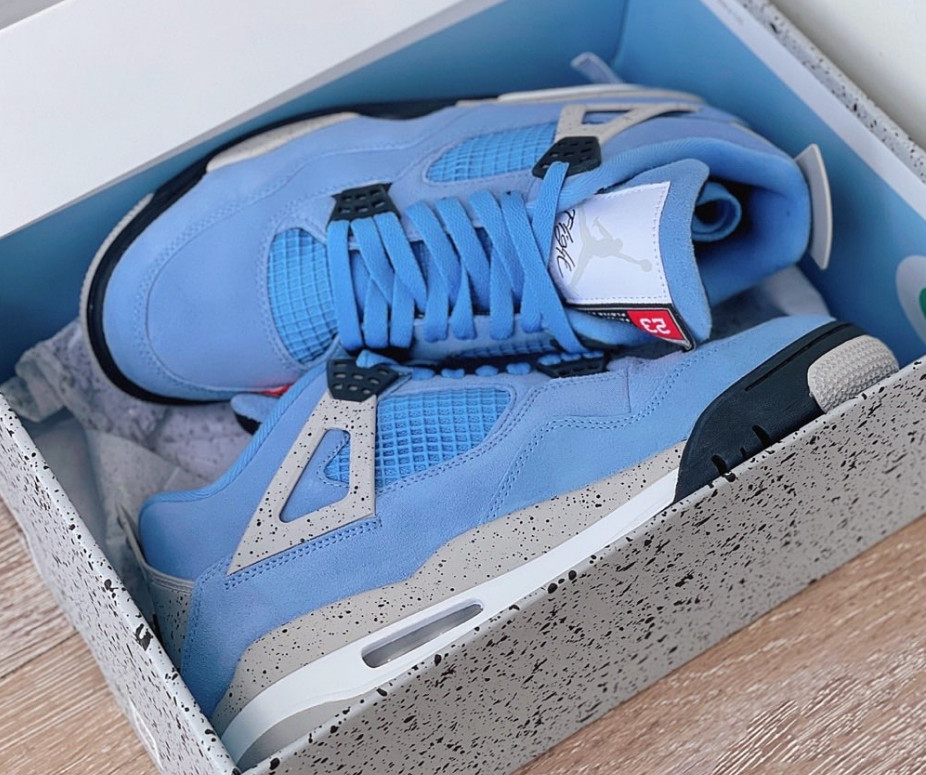 Jordan 4 "University Blue" Mid Top Men's Retro Basketball Shoes Us Size 6-12