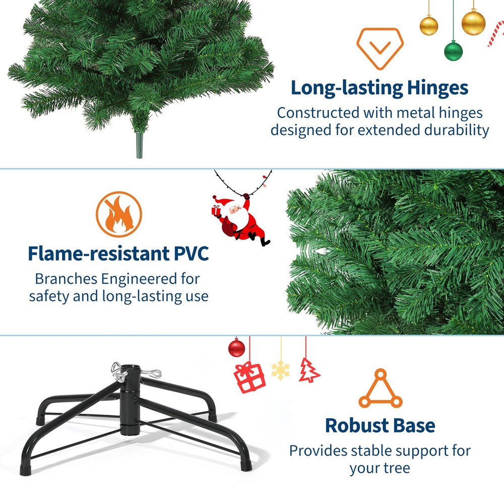7.5ft Premium Artificial Christmas Tree, Realistic Spruce 7.5 ft, Flocking
