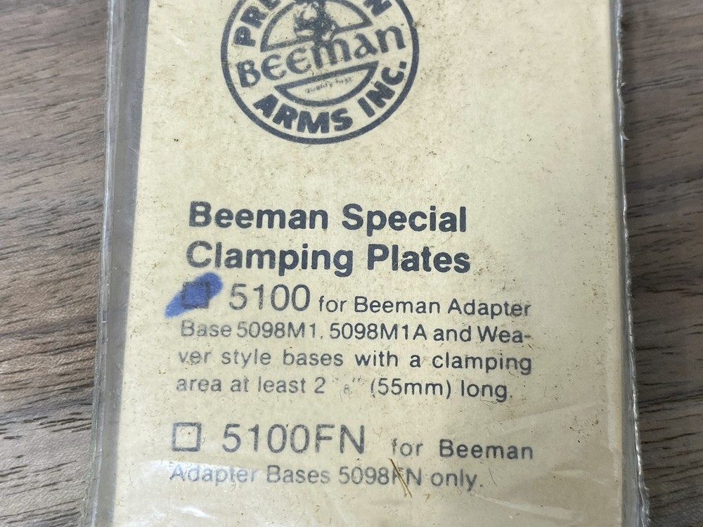 Beeman Scope Stop 5100 Special clamoping plates for base 5098m1