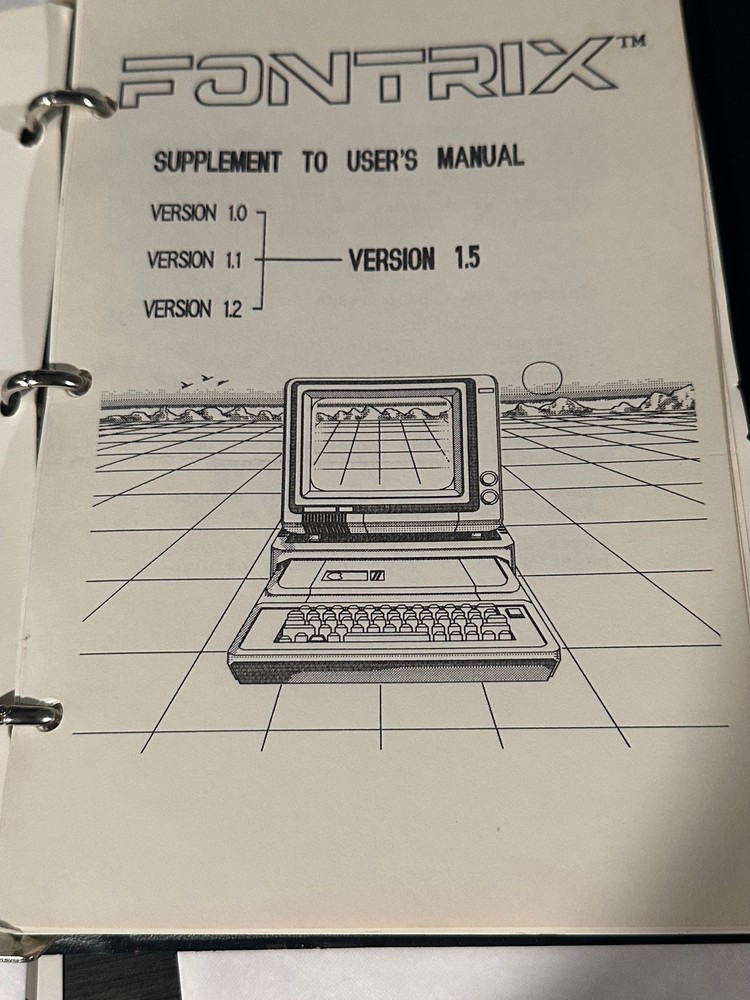 Fontrix typesetting software complete with Fontpaks Apple II plus IIe computer