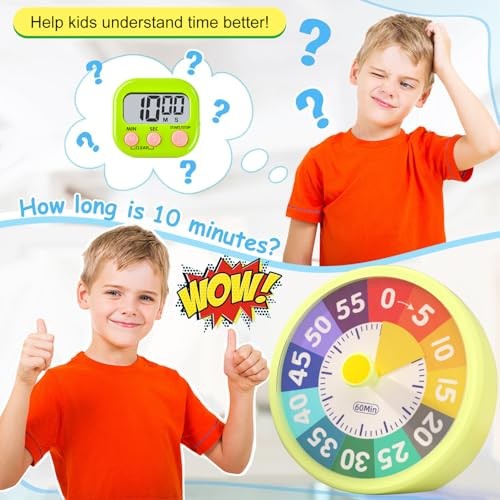 60 Minute Visual Timer for Classroom Kids Teachers, 4-Inch Countdown Timer