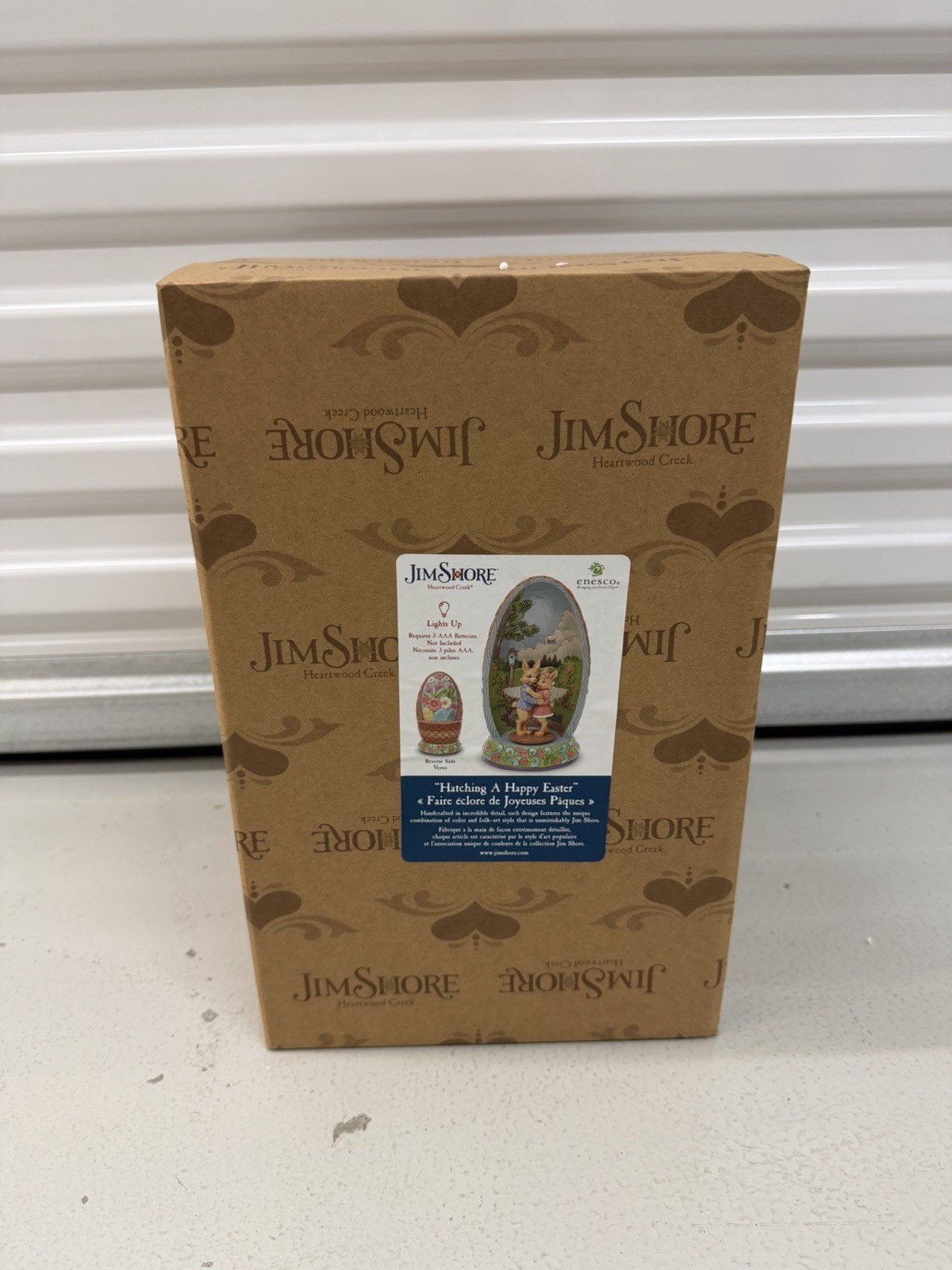 Jim Shore Heartwood Creek 11” Lighted Rotating Easter Bunny Couple Figurine