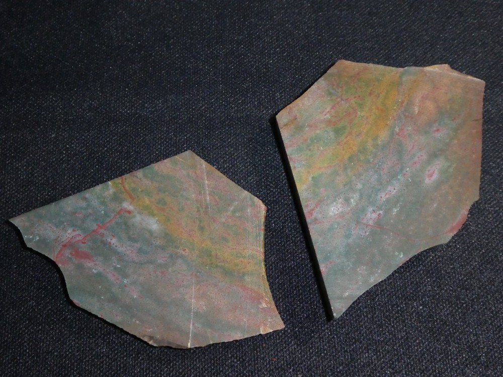 Fancy Jasper- 2 small pieces --rough--cabbing-display