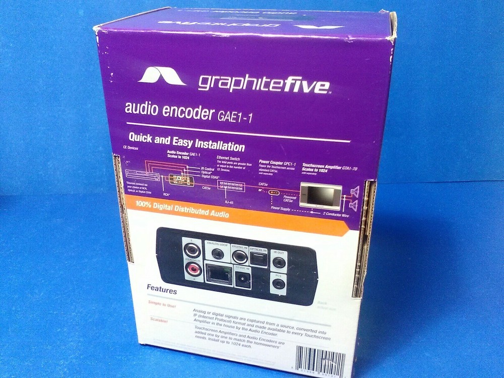 Graphite Five Multi-Source Multi Zone Audio Encoder New In Box