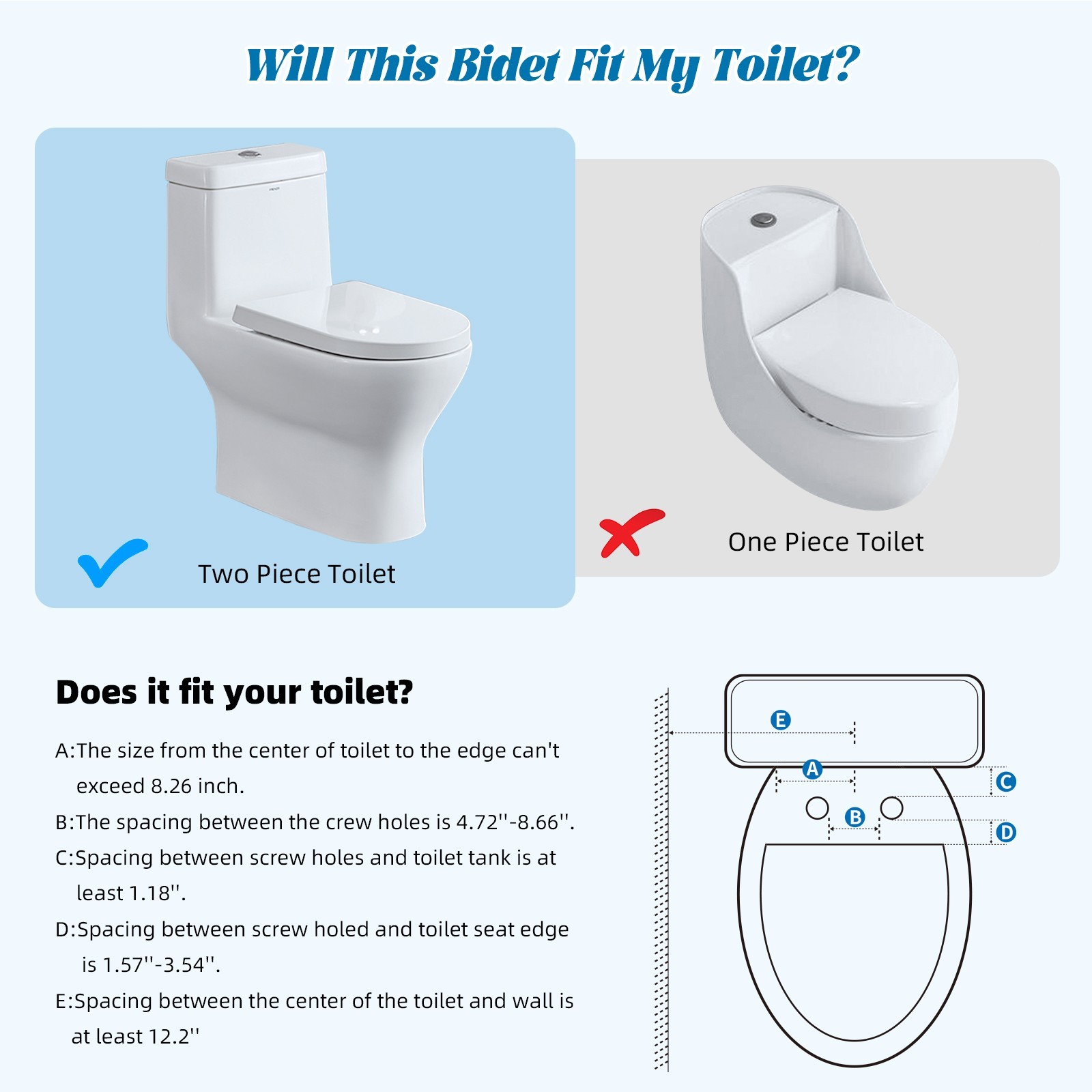 Hibbent Bidet Attachment for Toilet Dual Nozzle Adjustable Pressure Non-Electric