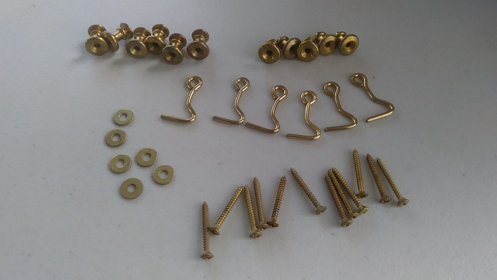 Vintage Window Shutter Hardware - Hook & Knob Set.  6 sets.     450