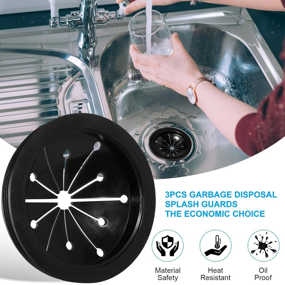 Kitchen Garbage Disposal Rubber Drain Insert,3pcs Garbage Disposal Cover,3 In...