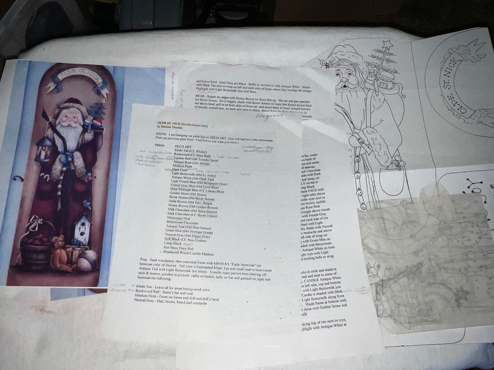 Maxine Thomas “Olde St Nick” DECORATIVE PAINTING PATTERN Double Frame Insert